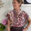 Camicia fiori etnici India/melanzana 4T2 Susymix