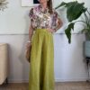 Panta gonna 100% lino SusyMix 126 VERDE OLIVA