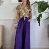 Panta gonna 100% lino SusyMix 126 VIOLA