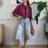 Maxi bermuda KOJI in jeans con rotture lavaggio the HaveOne 032