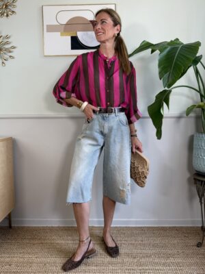 Maxi bermuda KOJI in jeans con rotture lavaggio the HaveOne 032