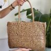 Borsa mattonella in rafia e lurex