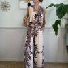 Top a trapezio foliage moro/panna Haveone 045