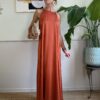 Abito lungo in raso RUST Vicolo 585