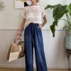 Panta palazzo chambray con coulisse SusyMix 602