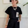 Set taschina T-shirt & shorts SusyMix 304 NERO