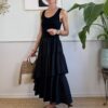 Abito canotta gonna a balze SusyMix 406 NERO