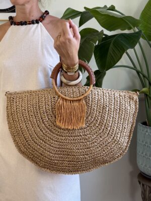 Mezza Luna rafia e lurex SusyMix 718 BEIGE SCURO