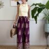 Panta palazzo fantasia indian cachemire base melanzana SusyMix R22