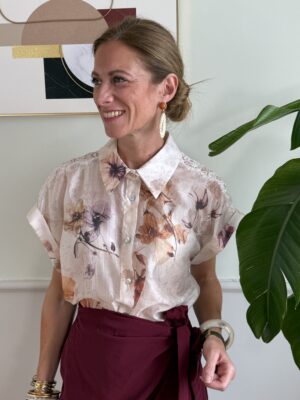 Camicia fiori e pizzo SusyMix 7R2