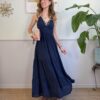 Abito schiena nuda blu notte 516