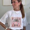 T-shirt over Palm Flowers Vicolo 073