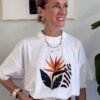 T-shirt over zebra orange flower Vicolo 050