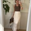 Gonna longuette in crochet panna HaveOne 195