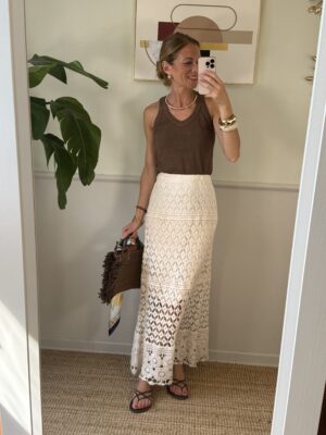 Gonna longuette in crochet panna HaveOne 195