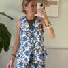 Gilet peplo smanicato fantasia Arabesque Motel H80