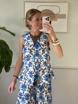 Gilet peplo smanicato fantasia Arabesque Motel H80