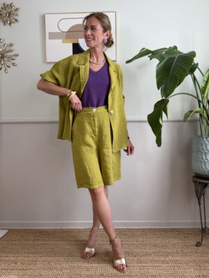 Giacca 100% lino Verde SusyMix 326