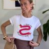 T-shirt bianca slim “I love you” Motel TM2