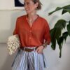 Shorts farfalla a righe Have One 154 CELESTE