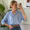 Camicia mussola di cotone HaveOne 387 AZZURRO