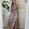 Chemisier ethnic print nappine azzurre Tensione In I13