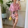 Twin set gonna pareo + camicia nodo ROSA ZEBRE Vicolo 339