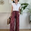 Panta palazzo con coulisse Rosso india Motel 01G