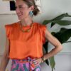 Blusa aletta in raso Motel 6PR ARANCIO
