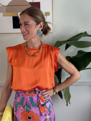 Blusa aletta in raso Motel 6PR ARANCIO