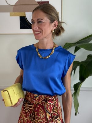 Blusa aletta in raso Motel 6PR BLUETTE