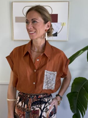 Camicia con taschina paillettes RUGGINE SusyMix 321