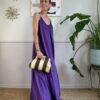 Abito scollo tondo in raso SusyMix 0AU VIOLA
