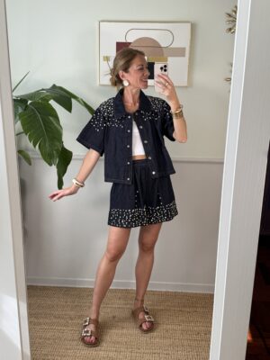 Set STRASS camicia e shorts Susymix 971 DENIM SCURO