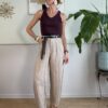 Panta barrel 100% lino SusyMix 402 SABBIA