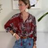 Camicia Toile de Jouy Rosso Motel AA1 G36
