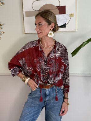 Camicia Toile de Jouy Rosso Motel AA1 G36