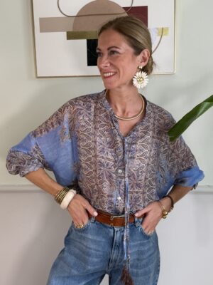 Camicia Azzurro intenso fantasia paisley Motel AA1 L29