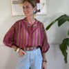 Camicia rigata Palloncino SusyMix J83 VERDE/FUXIA