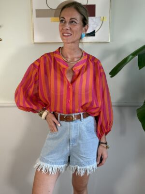 Camicia rigata Palloncino SusyMix J83 FUXIA/ARANCIO