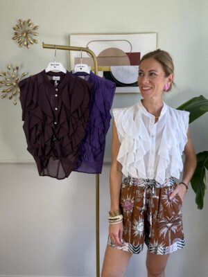 Camicia smanicata con volant 3 colori Susy Mix 4CU