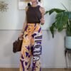 Panta palazzo viola/giallo Vicolo ALOHA 422