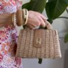 Bauletto effetto rafia Susy Mix 601 CUOIO