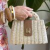 Bauletto effetto rafia Susy Mix 601 BEIGE CHIARO