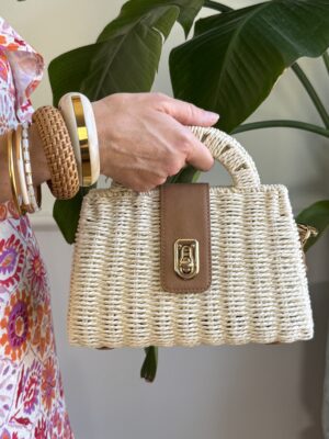 Bauletto effetto rafia Susy Mix 601 BEIGE CHIARO
