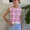 Canotta crochet Panna/Rosa 3-1