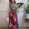 Gonna lunga stampa fantasy zebra verde/bordeaux 36E