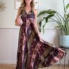 Maxi abito spallini schiena nuda ethnic stripes VINO SusyMix N80