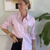 Camicia gessata ROSA taschina paillettes Susy Mix 47G OCCASIONI/NO CAMBIO