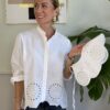 Camicia in pizzo sangallo bianco con collo removibile 3-1 OCCASIONI/NO CAMBIO